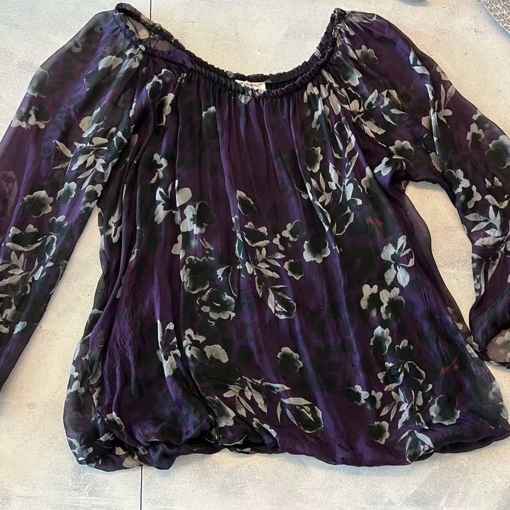 Zabaione Purple Blouse Chiffon